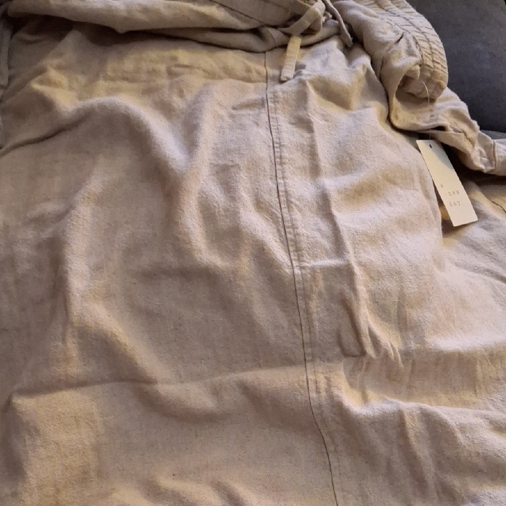 Casual Beige Linen Pants